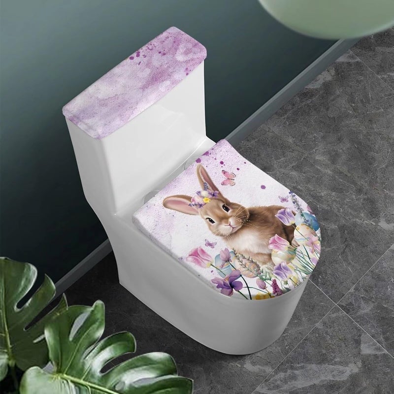 CREAMIC Easter Toilet Lid & Seat Cover Set - Hummingbird Design, Easy to Clean, Super Soft, Fits Most Round & Elongated Toilets - Image 1